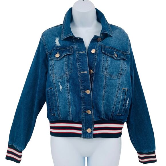 Dollhouse Denim Jacket Sz. L Retro Sportswear - Picture 1 of 12